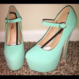 Mint Green Platform Heels